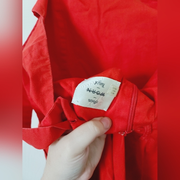 Anthropologie Seen Worn Kept Red Wide Leg Jumpsuit 8 - Picture 7 of 10